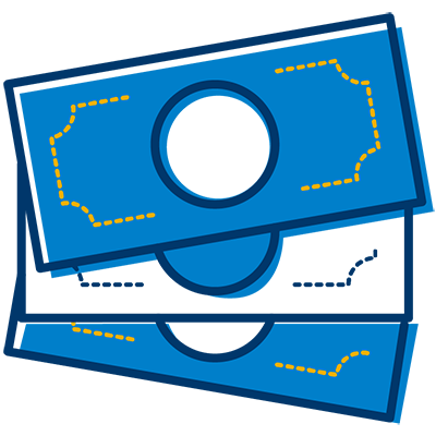 Cash back: money goes from one hand to another